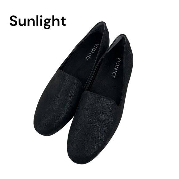 Vionic Willa II Womens Black Slip-On Loafers Flat Shoes Size 6.5 Comfort Casual - Picture 1 of 15
